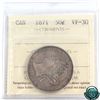 Image 1 : 50-cent 1871 ICCS Certified VF-30. Coin contains an even gun metal gray toning throughout.