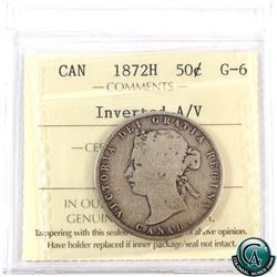 50-cent 1872H Inverted A/V ICCS Certified G-6