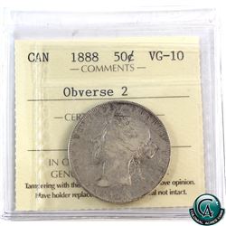 50-cent 1888 Obverse 2 ICCS Certified VG-10