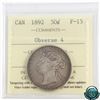 Image 1 : 50-cent 1892 Obverse 4 ICCS Certified F-15. An attractive coin with deep even toning.