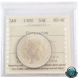 50-cent 1900 ICCS Certified MS-60. The ICCS holder for this coin lists corrosion, but upon further i