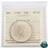 Image 1 : 50-cent 1900 ICCS Certified MS-60. The ICCS holder for this coin lists corrosion, but upon further i