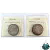 Image 2 : 50-cent 1912 F-15 & 1914 F-12 ICCS Certified. A nice pair of even, medium tone coins. 2pcs.