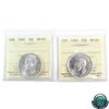 Image 1 : 50-cent 1945 & 1946 ICCS Certified MS-63. 2pcs.