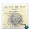 Image 1 : 50-cent 1947 Straight 7 ICCS Certified MS-63.