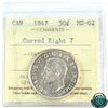 Image 1 : 50-cent 1947 Curved Right 7 ICCS Certified MS-62.