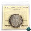 Image 1 : 50-cent 1949 ICCS Certified MS-63. Dark rainbow toning around rim.