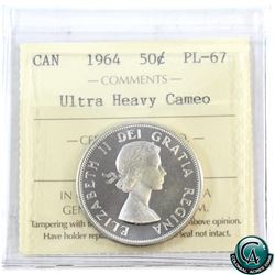 50-cent 1964 ICCS Certified PL-67 Ultra Heavy Cameo. Tied for finest known!