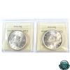 Image 2 : Silver $1 1937 & 1938 ICCS Certified MS-64. Eye catching coins with bright mint luster on both. 2pcs