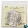 Image 1 : Silver $1 1939 ICCS Certified MS-65.