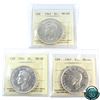 Image 1 : Silver $1 1945, 1946, & 1947 Blunt 7 ICCS Certified MS-60. An attractive lot with no major distracti