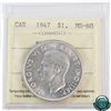 Image 1 : Silver $1 1947 Blunt 7 ICCS Certified MS-60.