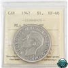 Image 1 : Silver $1 1947 Maple Leaf Double HP ICCS Certified EF-40.