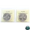 Image 2 : Silver $1 1952 WL & 1953 NSF; Cameo ICCS Certified MS-64. 2pcs.