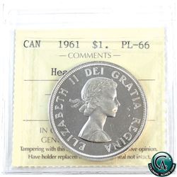 Silver $1 1961 ICCS Certified PL-66 Heavy Cameo.