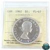 Image 1 : Silver $1 1962 ICCS Certified PL-67 Heavy Cameo.