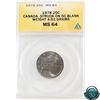 Image 1 : Error: 25-cent 1978 Struck on a 5-cent Blank (4.51 grams) ANACS Certified MS-64.