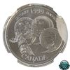 Image 3 : Double Curved Clips! 1999 January Millennnium 25-cent NGC Certified MS-62. Larger clip approximately