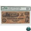 130-100-212 1859 Colonial Bank of Canada $10, Hopkins-Bettes, S/N: 1309-C PMG Certified Choice F-15.