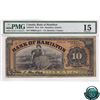 Image 1 : 345-20-10 1914 Bank of Hamilton $10. Hendrie-Various, S/N: 488634 PMG Choice F-15 (missing corner)