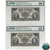 Image 1 : 505-60-02 1935 Bank of Montreal $5, 2 in sequence, Bog-Gordon S/N: 1167169/70. Both Notes PMG Certif