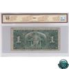 Image 2 : BC-21c 1937 Bank of Canada $1, Gordon-Towers, Wide Panel, JM 00000013, Low Serial Number, BCS VG-10 