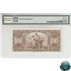 Image 2 : BC-27S 1937 Bank of Canada SPECIMEN $100, S/N: B/J0000000 PMG Certified CUNC-64 (previously mounted)
