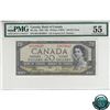 BC-33a 1954 Bank of Canada Devil's Face $20. Coyne-Towers, S/N: B/E6870647 PMG Certified AU-55.