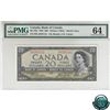 BC-33b 1954 Bank of Canada Devil's Face $20. Beattie-Coyne, S/N: B/E8595112 PMG Certified CUNC-64.