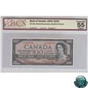 Image 1 : BC-43b 1954 Bank of Canada $100, Beattie-Rasminsky, B/J1384781, Modified portrait, BCS AU-55, Origin