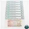 Image 2 : Matching Low Serial Number 8 Note Multicoloured Set (0000084). Set includes 1972 $5, 2x 1971 $10's 1