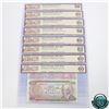 Image 2 : Matching Low Serial Number 8 note Multicoloured Set (0000148). Set includes 1972 $5, 2x 1971 $10's 1