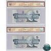 Image 2 : BC-56aA & BC-56aA-i 1986 Bank of Canada Replacement $5, Lot includes a Yellow and Blue Back position