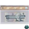 Image 2 : BC-56b 1986 Bank of Canada $5, Changeover, Thiessen-Crow, S/N: EPC8110454 BCS Certified CUNC-64 Orig
