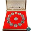 Image 1 : RCM Issue: 1998-2009 Canada $15 Sterling Silver Gold Plated Lunar coin Collection in Red Velvet Disp