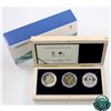 Image 1 : RCM Issue: 2010 Canada $5 Vancouver Olympic Silver 3-coin Gold Plated Fine Silver Set. (TAX Exempt)