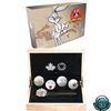 Image 1 : RCM Issue: 2015 Canada $20 Looney Tunes Classic Scenes 4-coin Fine Silver Set with Wristwatch (Daffy