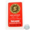 Image 2 : Valcambi Suisse Scotiabank 1/4oz .9999 Fine Gold Coin in Sealed Plastic and Assay Certificate. (TAX 