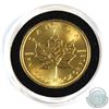 Image 1 : 2015 Canada 1/2oz .9999 Fine Gold Maple Leaf coin in Capsule. (TAX Exempt)