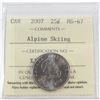 Image 1 : 25-cent 2007 Alpine Skiing ICCS Certified MS-67