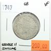 Image 1 : Great Britain 1747 Shilling; George II; VF