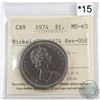 Image 1 : 1974 Canada Nickel $1 CH# 1974 Rev-016 ICCS Certified MS-63