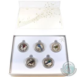 2015 Canada $10 Colourful Songbirds Fine Silver 5-Coin Set with Deluxe Musical RCM Box (Tax Exempt)