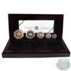 Image 1 : 2003 Canada Hologram 5-coin Fine Silver Maple Leaf Set (TAX Exempt) Outer box is worn.