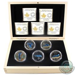 2014-2015 Canada $20 Great Lakes Fine Silver 5-coin Set in Deluxe RCM Case (Tax Exempt)  Coins conta