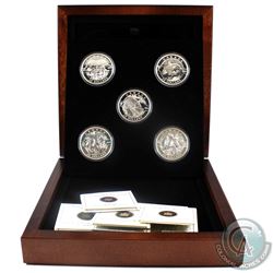 2013 'O' Canada $25 Fine Silver 5-Coin set in deluxe RCM wooden box (Tax Exempt) Please note capsule