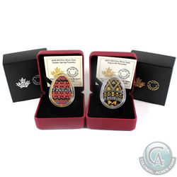 2018 Canada $20 Golden Spring Pysanka & 2019 Canada $20 Vegreville Pysanka Fine Silver Coins (Tax Ex