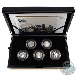 2019 United Kingdom 50-Pence Celebrating 50 years- British Culture Sterling Silver 5-coin set.