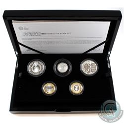 2017 United Kingdom Limited Edition Silver Proof Commemorative 5-coin Set.