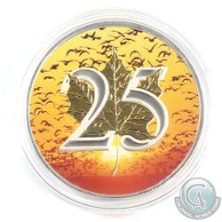 2013 Canada $5 1oz Coloured 'Birds Sunrise' 25th Anniversary Fine Silver Maple (Tax Exempt)